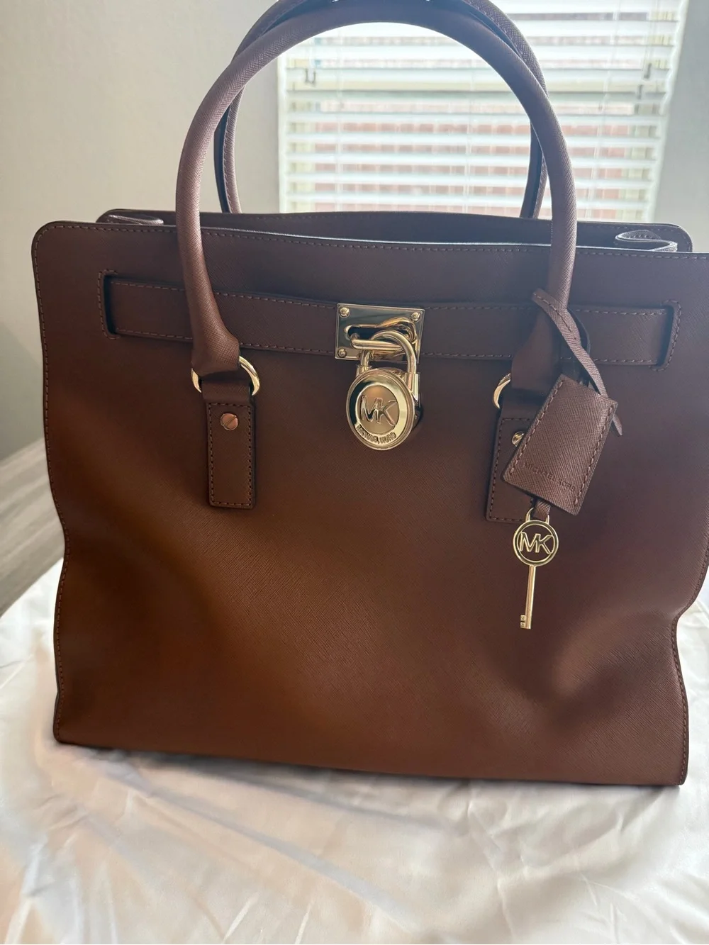 Michael Kors Brown Leather Hamilton Tote Bag